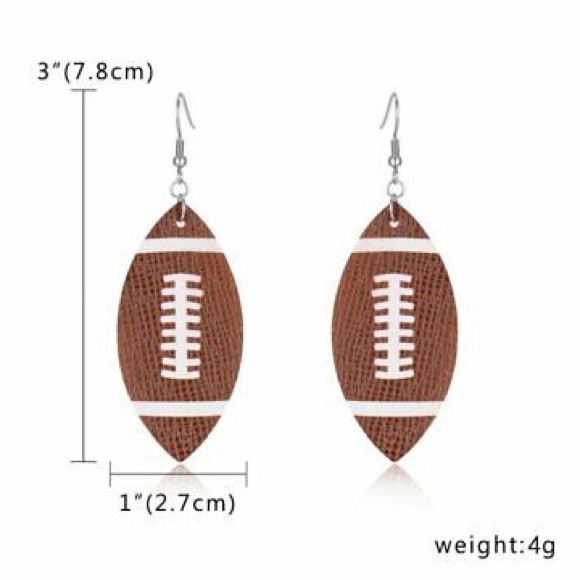 Football 🏈 Teardrop Dangle Earrings - Picture 3 of 4